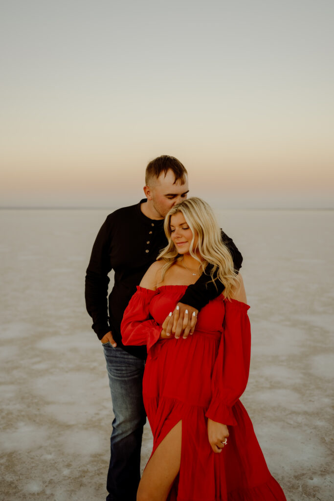 unique engagement photo of couple