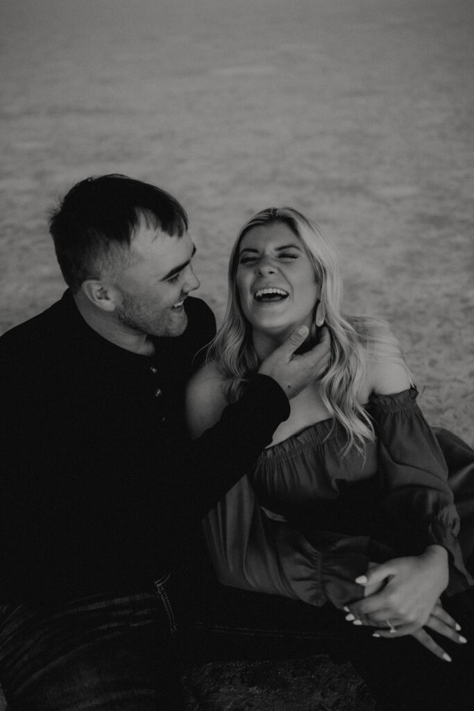 Engagement photography session with a rustic feel at Salt Plains State Park in Oklahoma