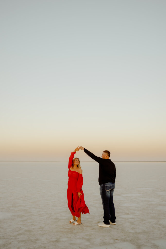 Engagement photography session at Salt Plains State Park in Oklahoma