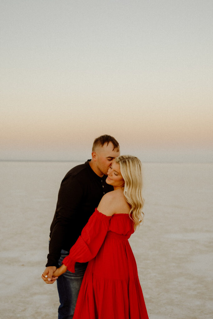 Engagement photography session with a rustic feel at Salt Plains State Park