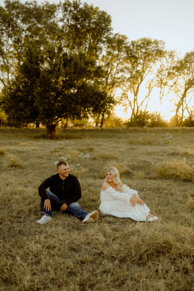 Romantic sunset engagement session at the Salt Plains in northwest Oklahoma