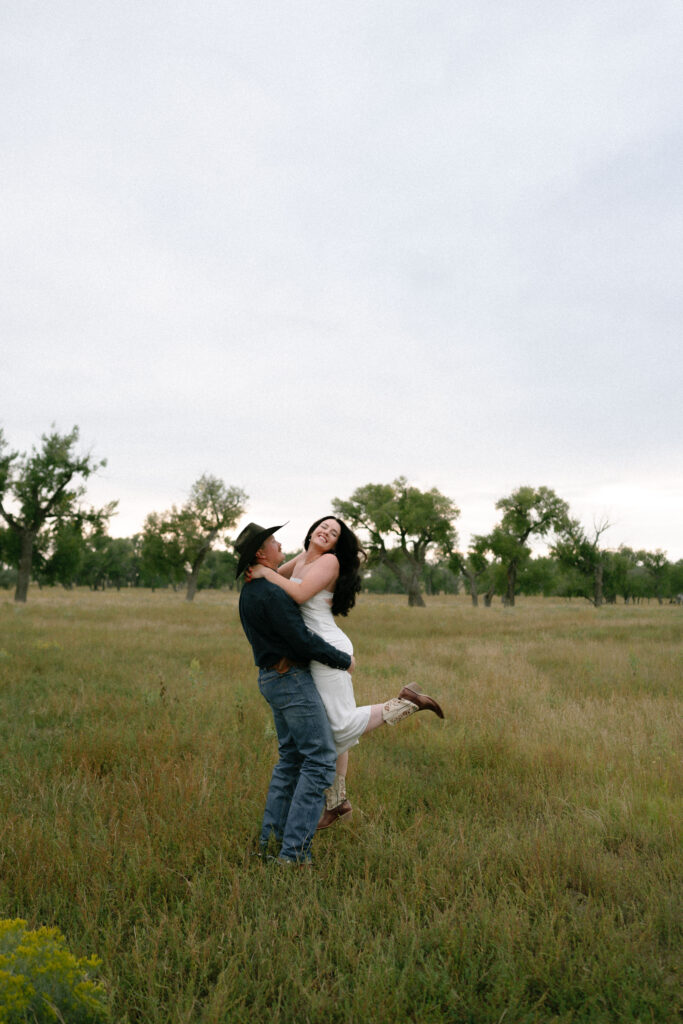 fall western engagement dress