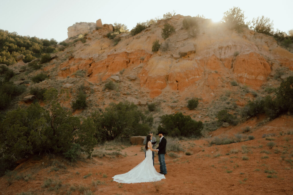 wedding ceremony at palo duro canyon