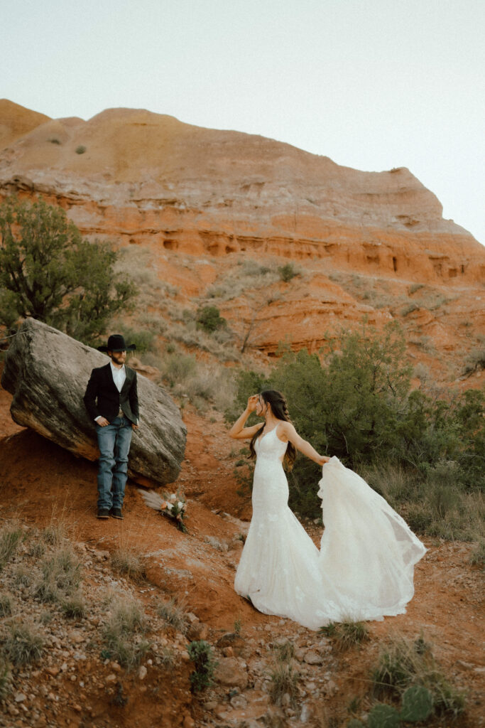 palo duro canyon wedding portrait