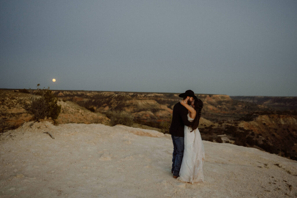 couple sharing their first dance at their texas elopement