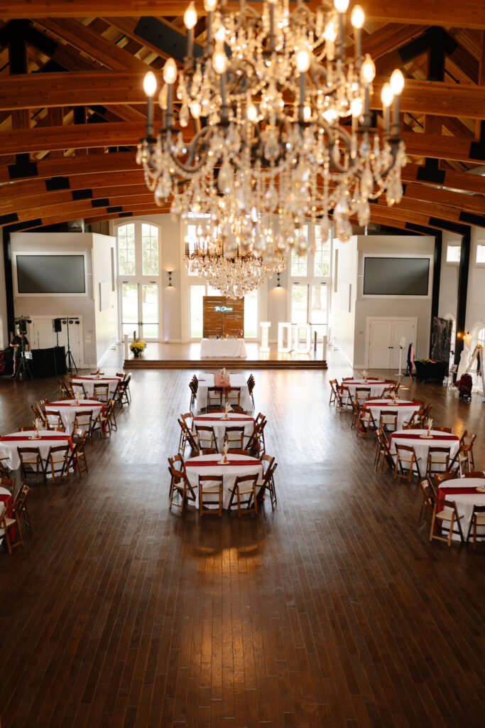 indoor reception at sparrow beginnings wedding venue in stillwater OK