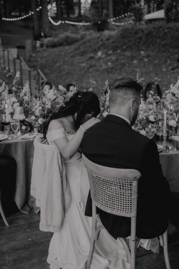 bride and groom praying