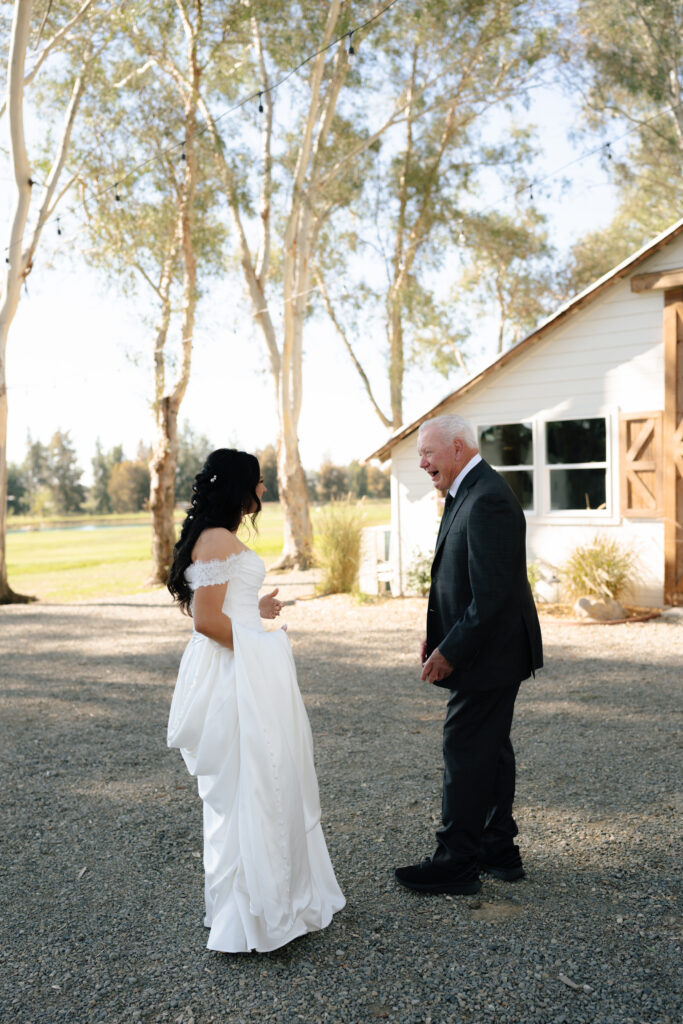 western elegance wedding first look