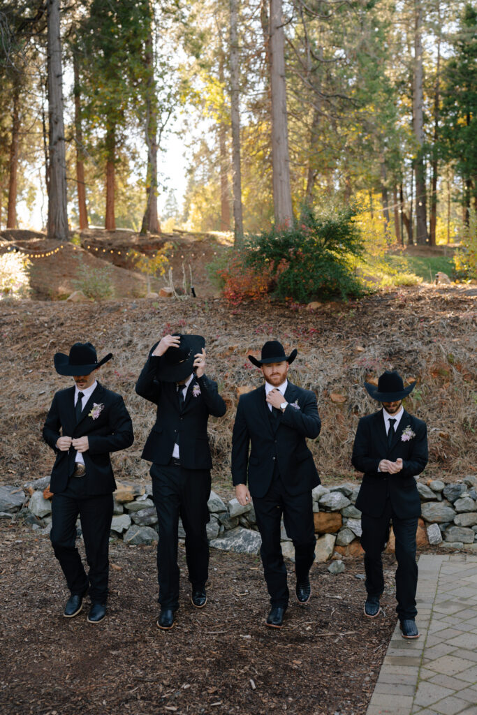 western elegance wedding groomsmen