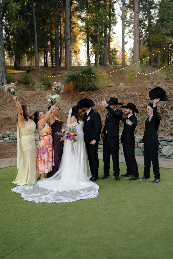 western elegance wedding party celebrating