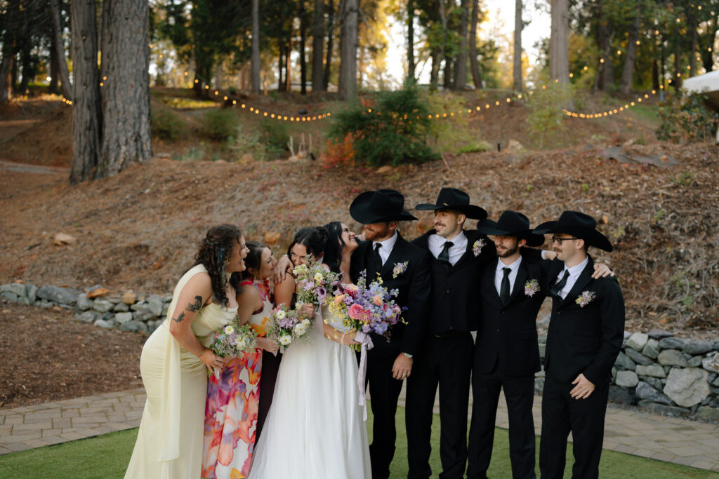 western elegance wedding party