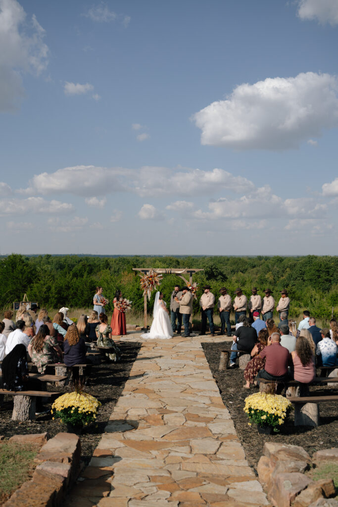 wedding ceremony at sparrow beginnings