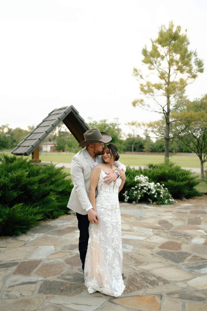 sunset portrait at Enid wedding venue