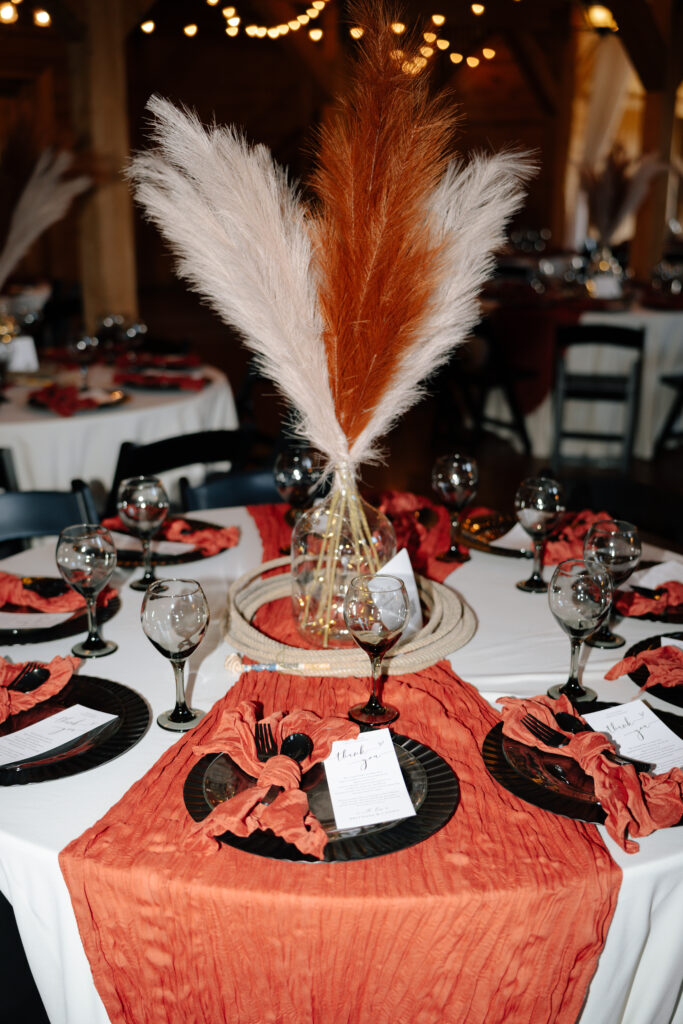 tablescape at McGranahan Barn wedding