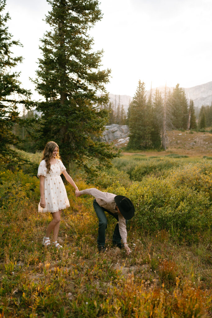 Snowy mountain range engagement