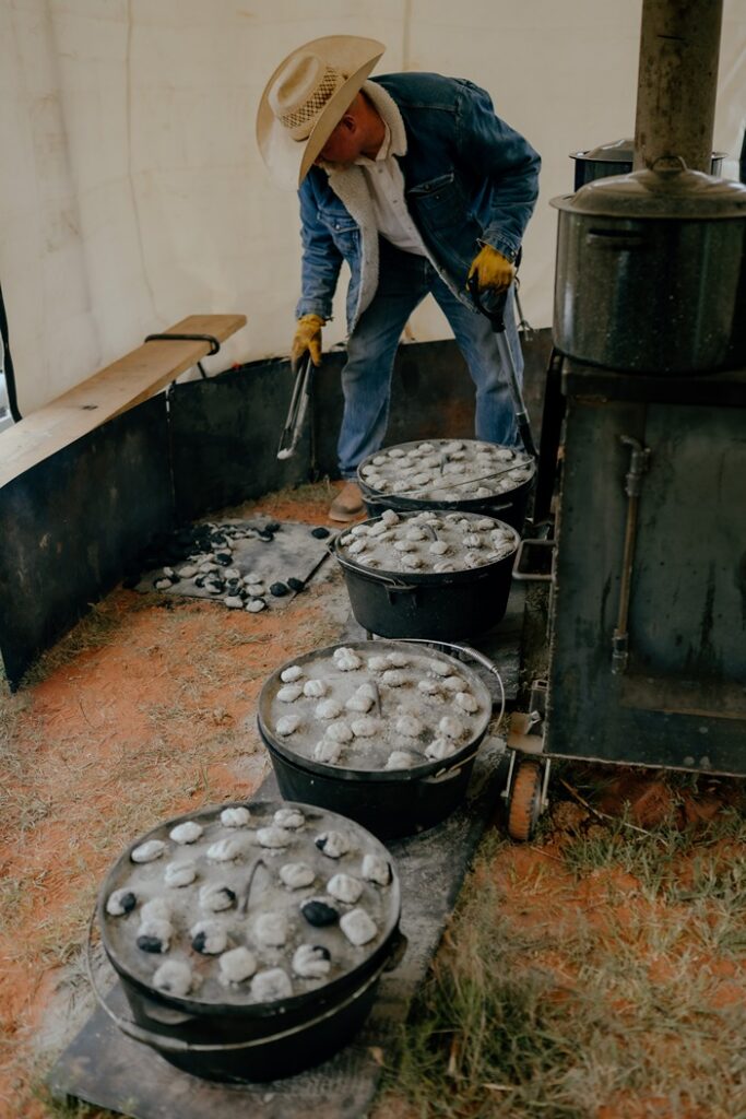 chuck wagon dinner at western wedding