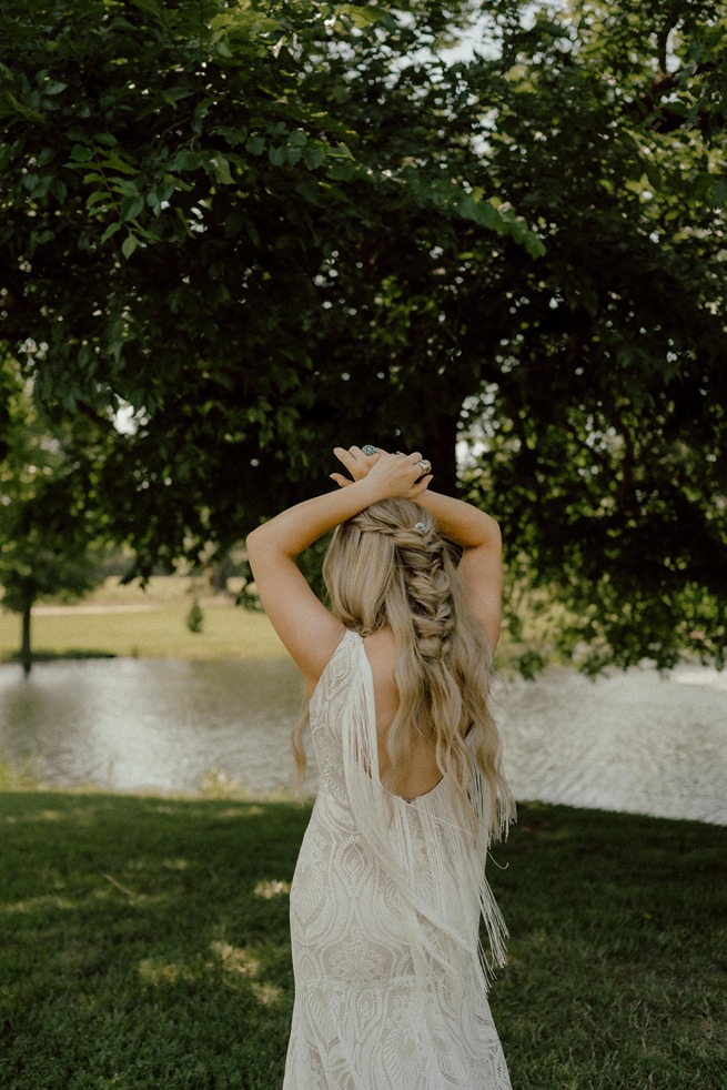 western wedding dress with fringe