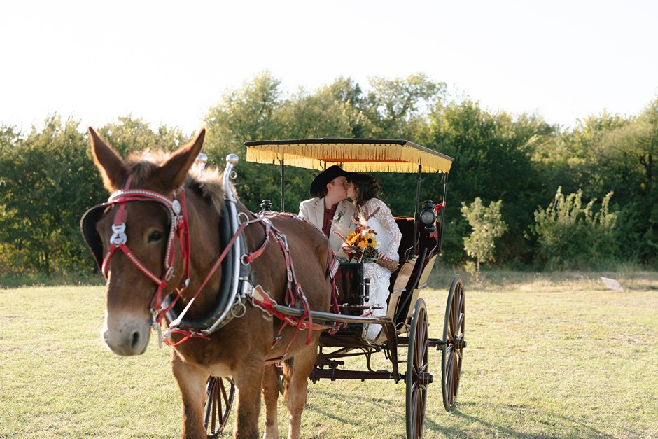 carriage at western wedding